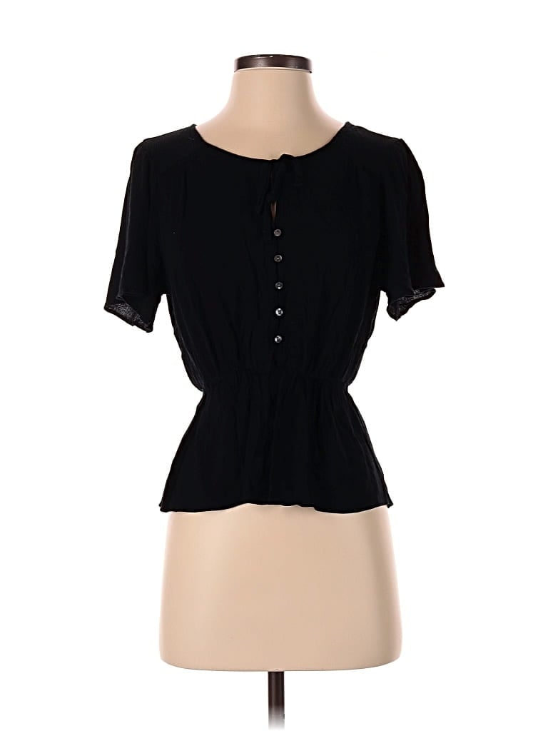 Pre-owned Abercrombie & Fitch Short Sleeve Blouse In Black