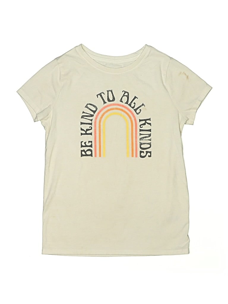 Pre-owned Cat & Jack Kids' Short Sleeve T-shirt In White