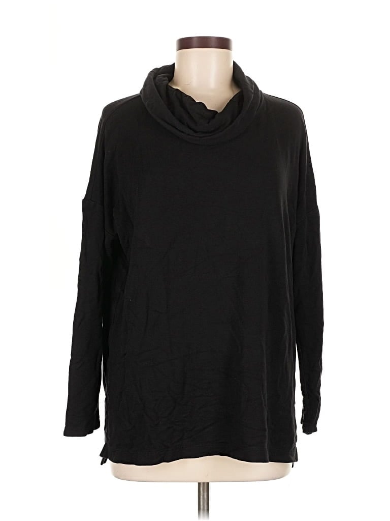 Pre-owned Lou & Grey Long Sleeve Top Black Cowl Neck Tops