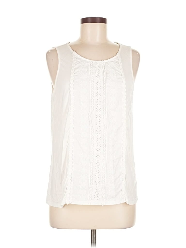 Pre-owned Skies Are Blue Sleeveless Blouse In White
