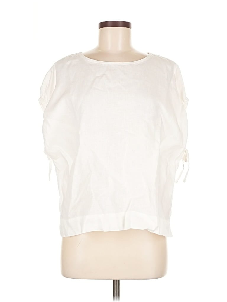 Pre-owned Everlane Short Sleeve Top White Boatneck Tops