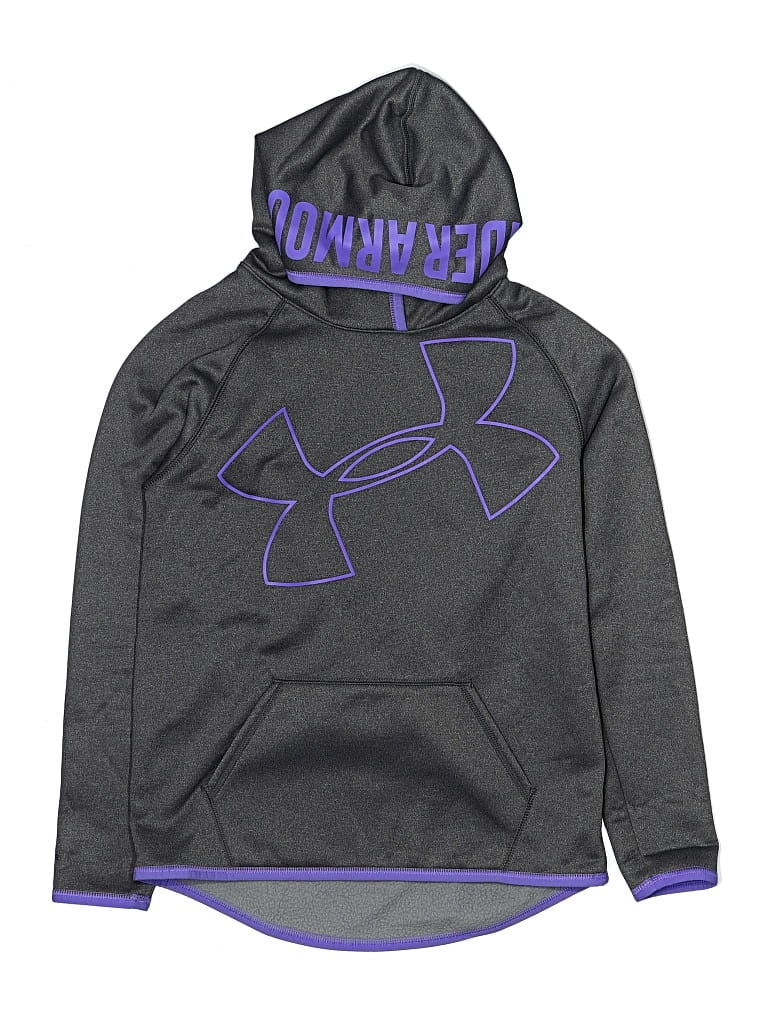 Pre-owned Under Armour Kids' Pullover Hoodie In Gray