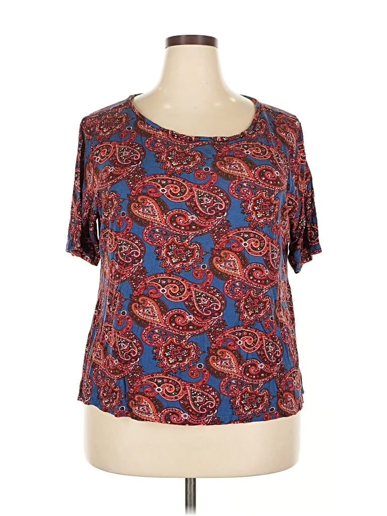 Pre-owned Ann Taylor Loft Short Sleeve T-shirt In Blue