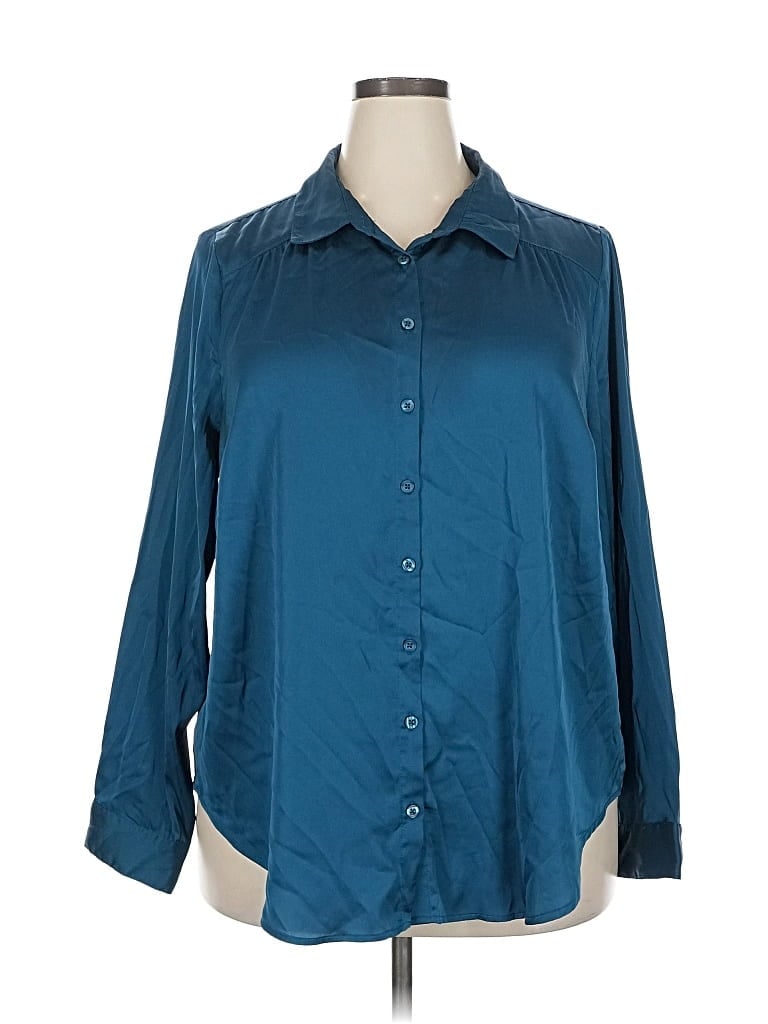 Pre-owned Torrid 3/4 Sleeve Blouse In Blue