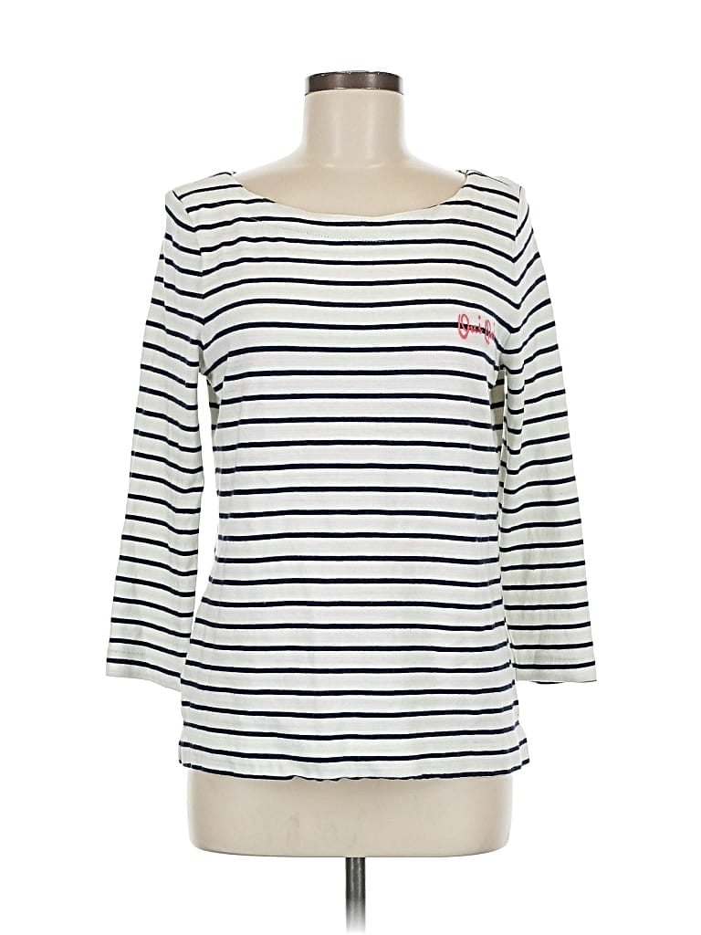 Pre-owned Ann Taylor Loft 3/4 Sleeve T-shirt In White