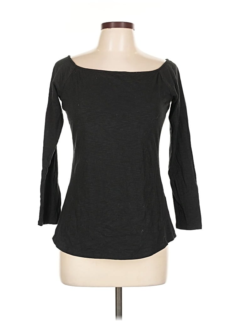 Pre-owned 41hawthorn 3/4 Sleeve Top Black Boatneck Tops