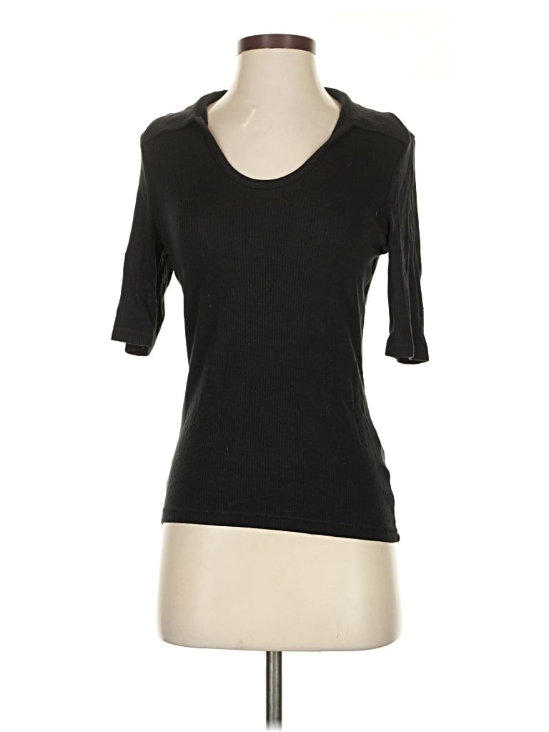 Pre-owned Everlane Short Sleeve Top Black Scoop Neck Tops