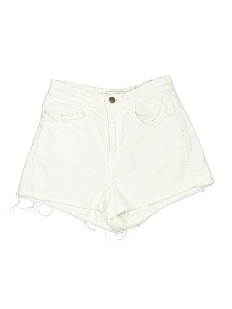 Pre-owned American Apparel Denim Shorts In White