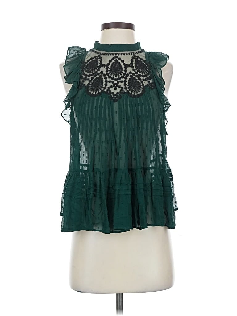Pre-owned Free People Sleeveless Blouse In Green
