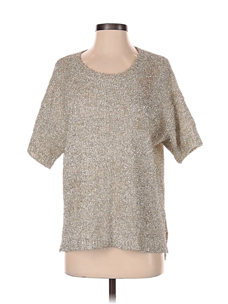 Pre-owned She + Sky Pullover Sweater In Silver