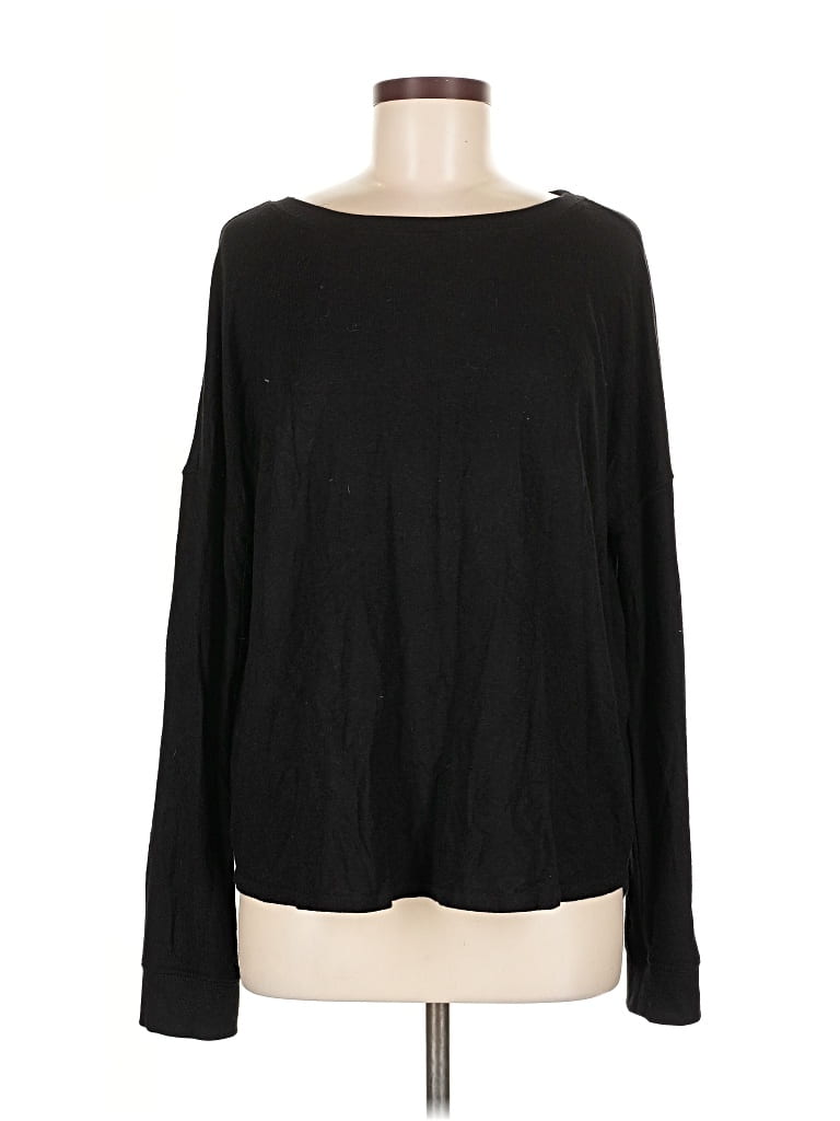 Pre-owned Free Press Long Sleeve T-shirt In Black