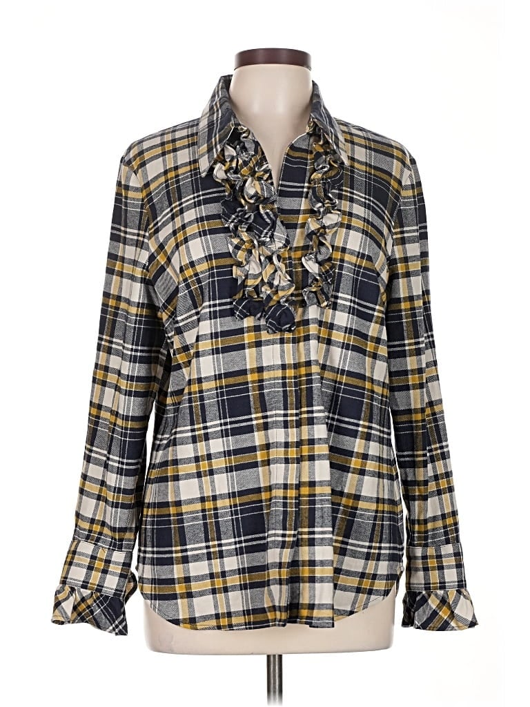 Pre-owned Cabi Long Sleeve Blouse In Gold