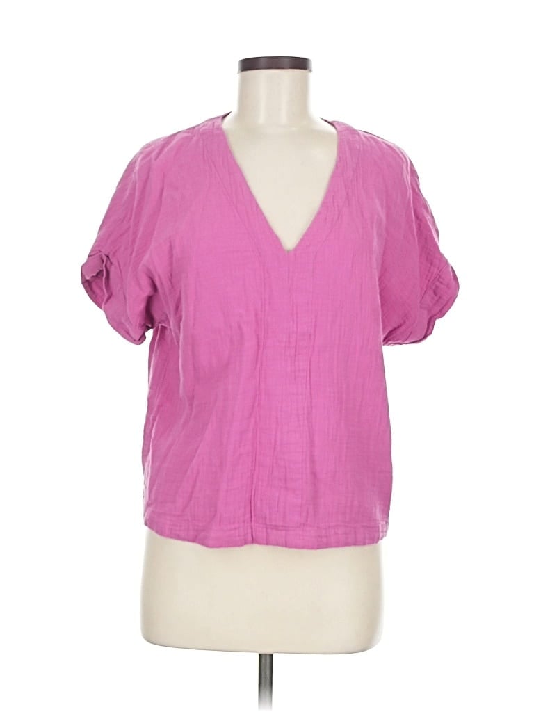Pre-owned Universal Thread Short Sleeve Blouse In Pink
