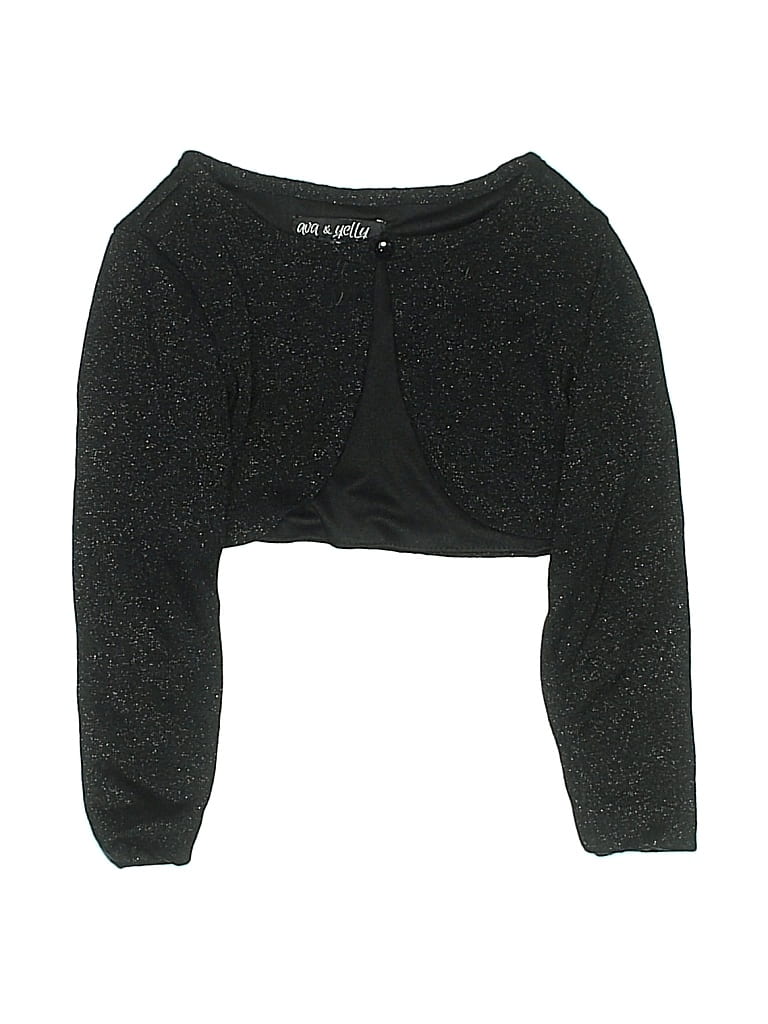 Pre-owned Ava & Yelly Kids' Long Sleeve Top Black Sweetheart Neckline Tops