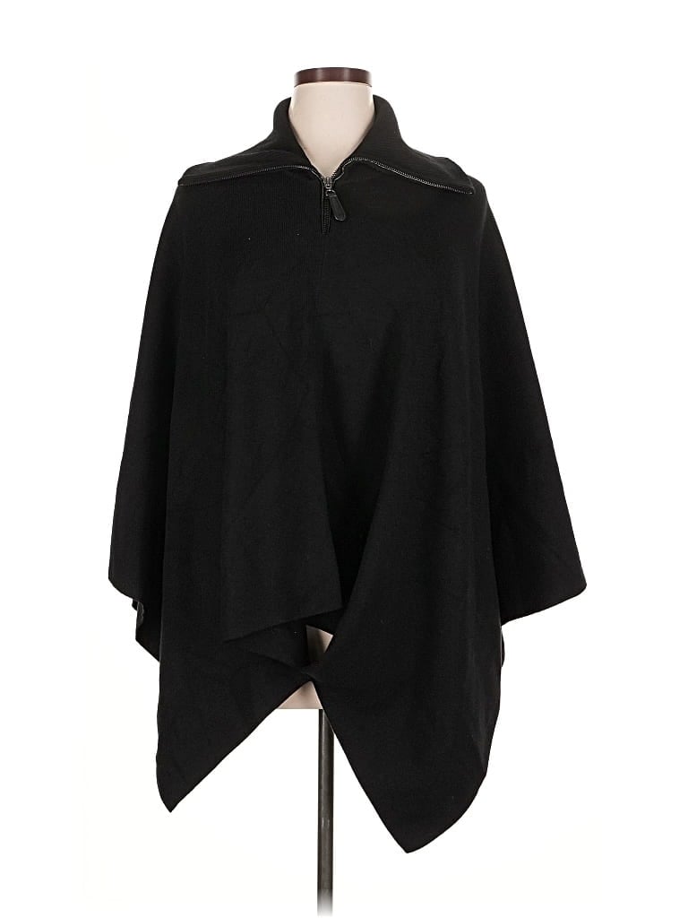 Pre-owned Chico's Poncho In Black