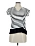 Sanctuary 100% Polyester Stripes White Short Sleeve Polo Size M - photo 1