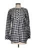Talbots Checkered-gingham Black Gray Long Sleeve Blouse Size XS - photo 1