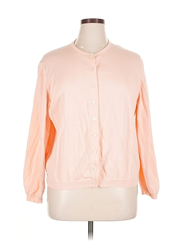 Pre-owned Lands' End Cardigan Sweater In Orange