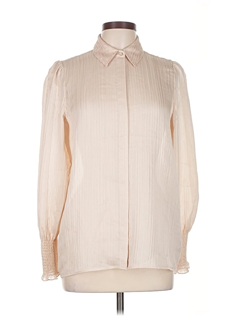 Pre-owned Express Long Sleeve Blouse In White