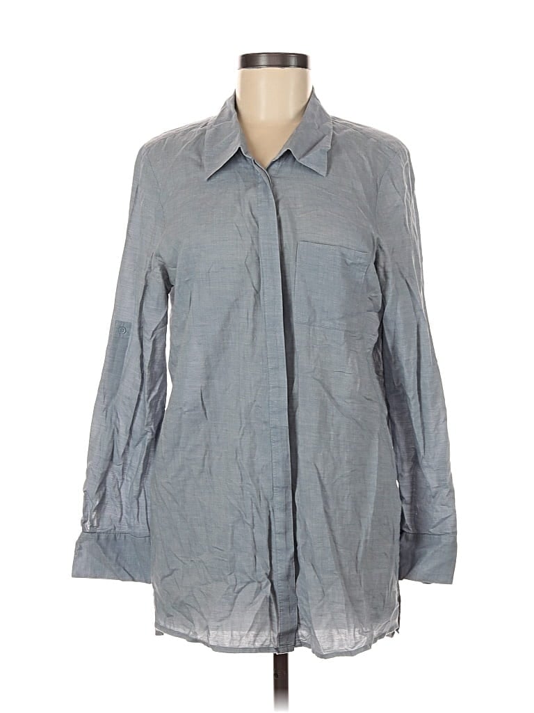 Pre-owned Joie Long Sleeve Button Down Shirt In Gray