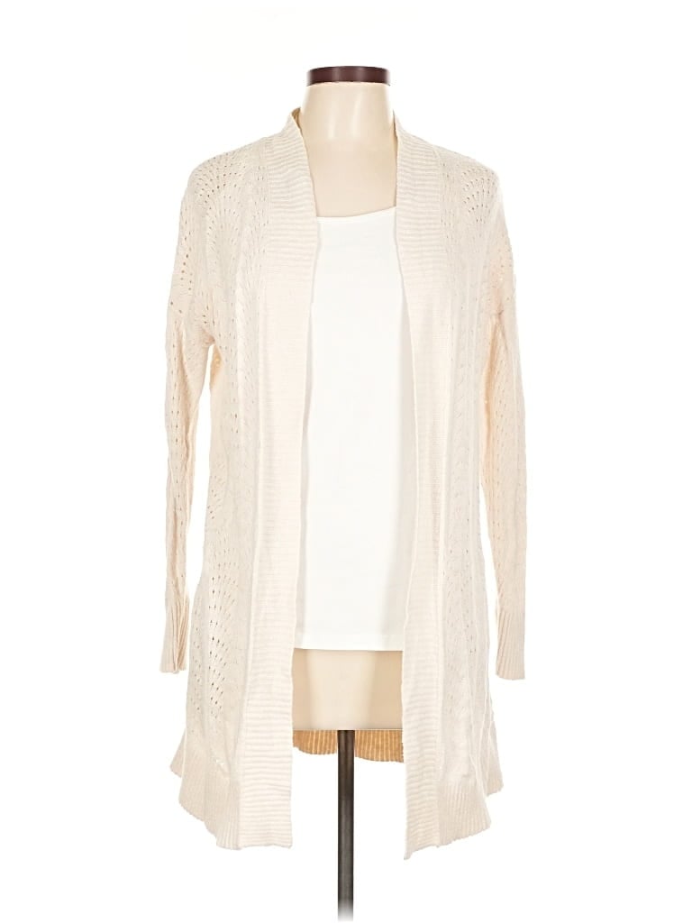 Pre-owned Ann Taylor Loft Outlet Cardigan Sweater In White