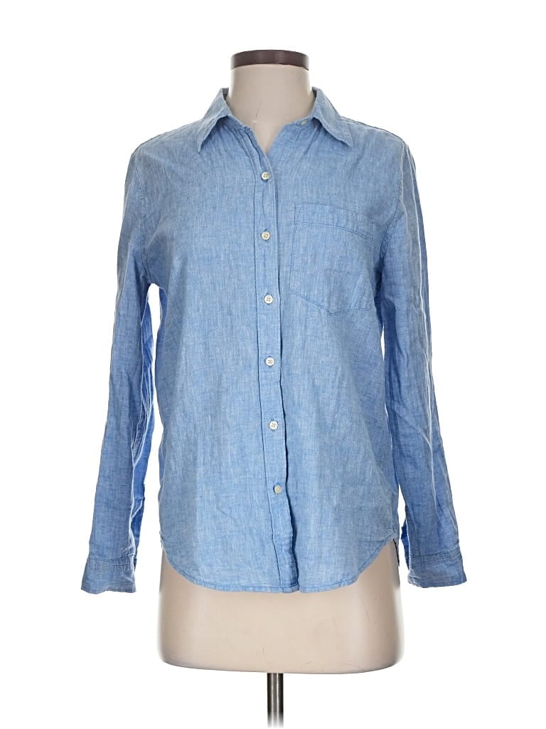 Pre-owned Gap Long Sleeve Button Down Shirt In Blue