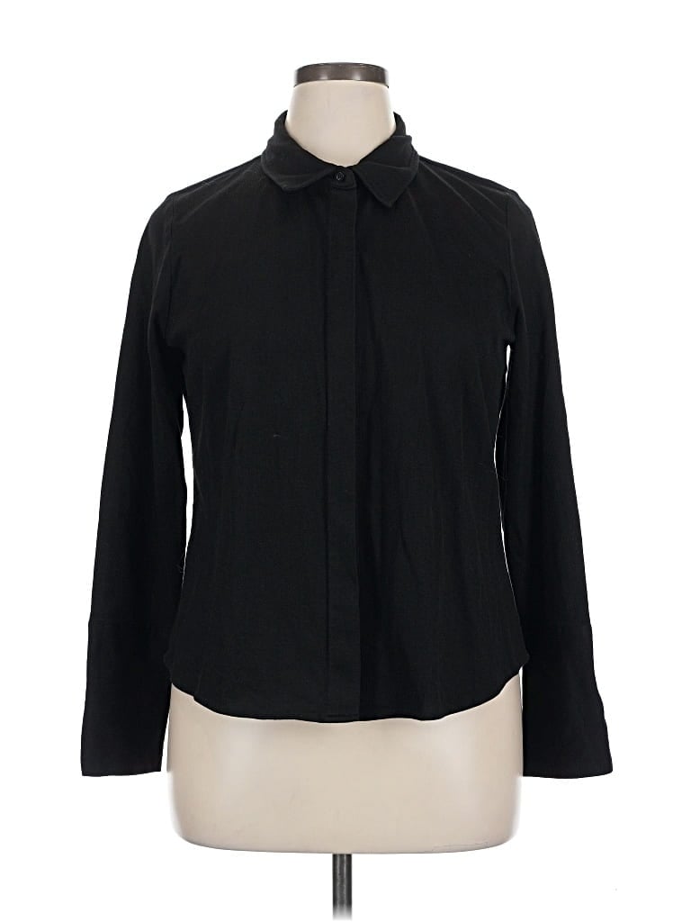 Pre-owned Liz Claiborne Long Sleeve Blouse In Black