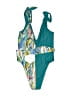 Palma Print Green Teal One Piece Swimsuit Size XS - photo 2