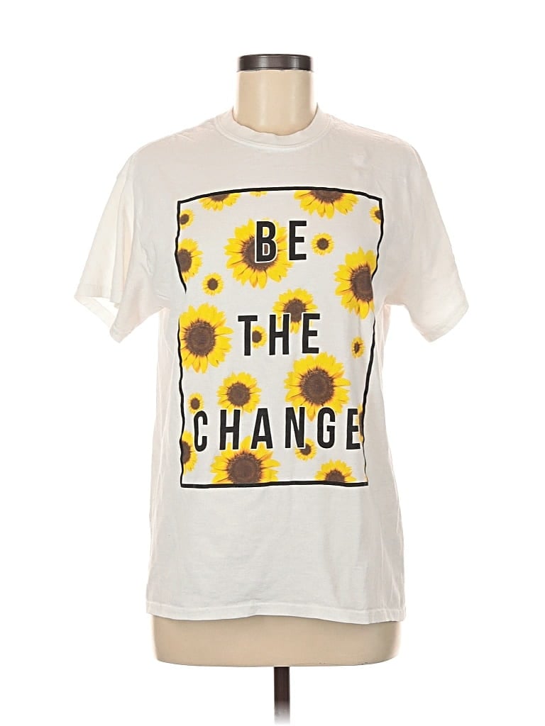 Pre-owned Unbranded Short Sleeve T-shirt In White