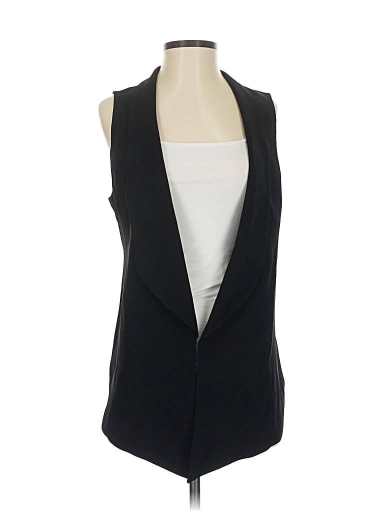 Pre-owned Eileen Fisher Tuxedo Vest In Black