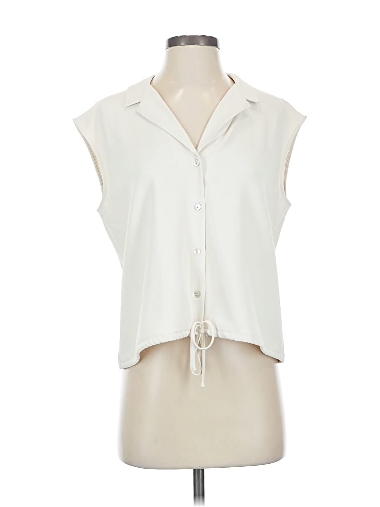 Pre-owned Melloday Sleeveless Blouse In White