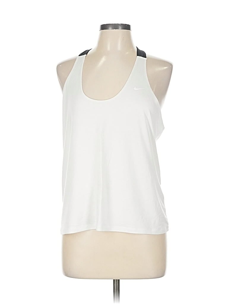 Pre-owned Nike Tank Top White Halter Neckline Tops