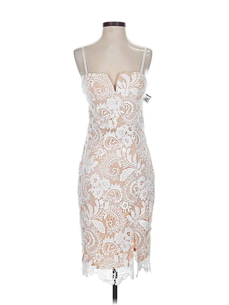 Pre-owned Guess Cocktail Dress In White