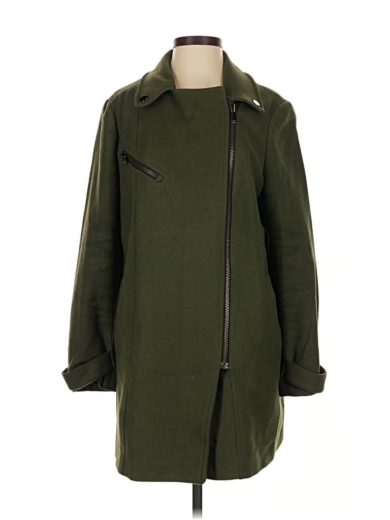 Pre-owned Violeta By Mango Coat In Green
