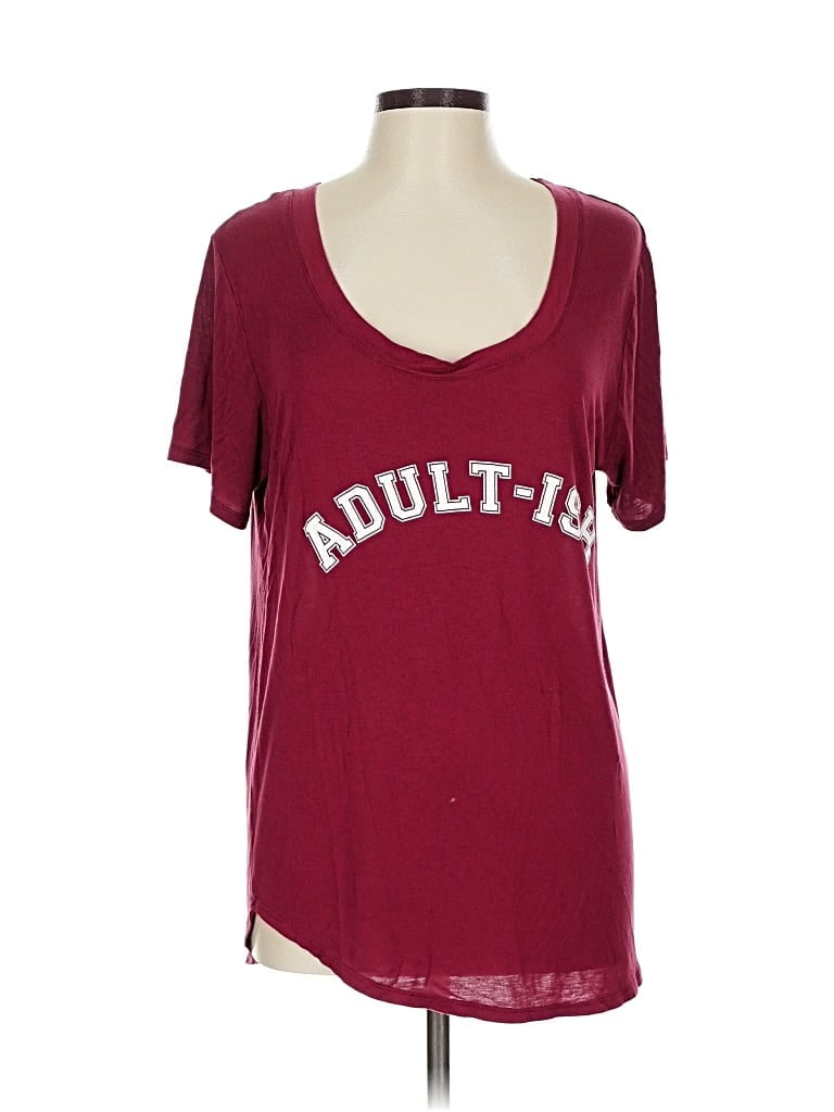 Pre-owned Fifth Sun Short Sleeve T-shirt In Burgundy