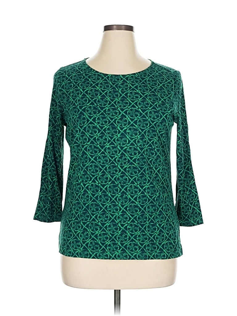 Pre-owned Pendleton 3/4 Sleeve T-shirt In Green