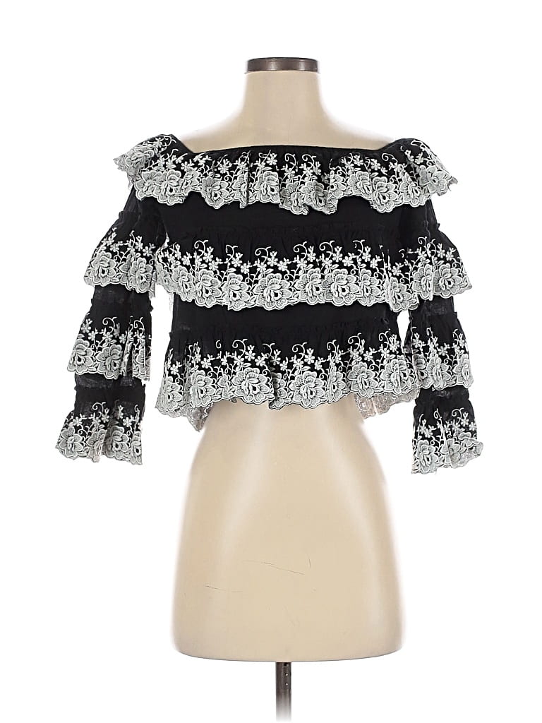 Pre-owned Gianni Bini 3/4 Sleeve Blouse In Black