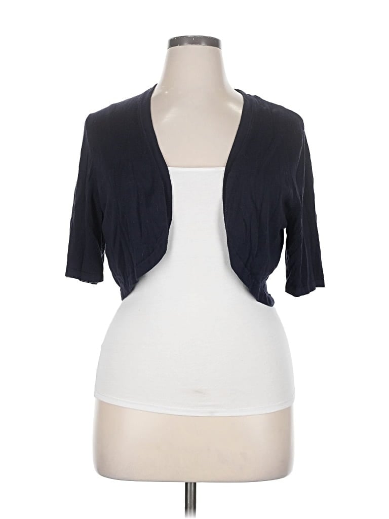 Pre-owned Ann Taylor Factory Cardigan Sweater In Blue