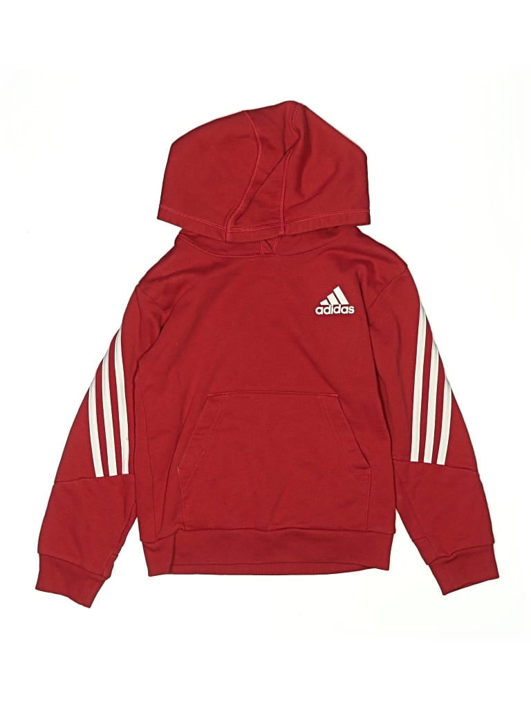 Pre-owned Adidas Originals Kids' Pullover Hoodie In Red