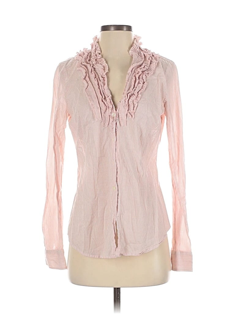 Pre-owned J.crew Factory Store Long Sleeve Blouse In Pink