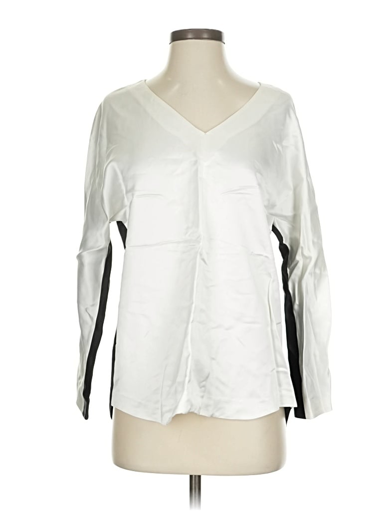 Pre-owned Club Monaco Long Sleeve Blouse In Silver
