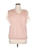 Adrienne Vittadini Pink Short Sleeve Blouse Size XL - photo 1