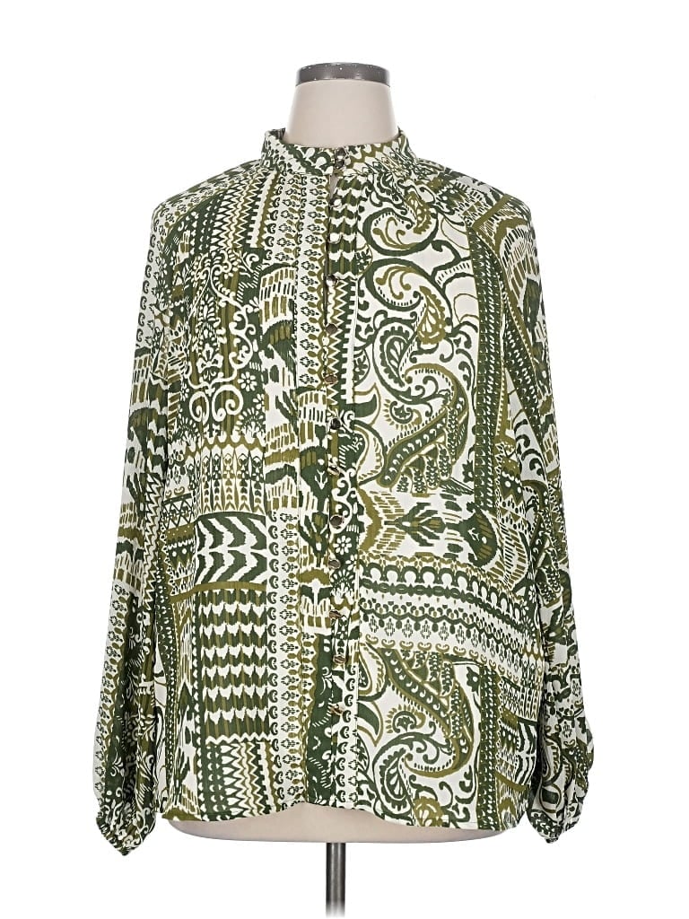 Pre-owned Fashion Long Sleeve Blouse In Green