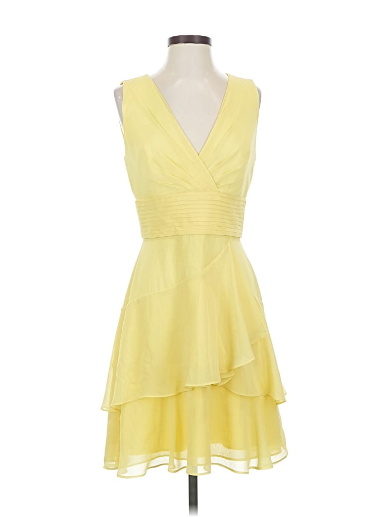 Pre-owned Bcbgmaxazria Cocktail Dress In Yellow