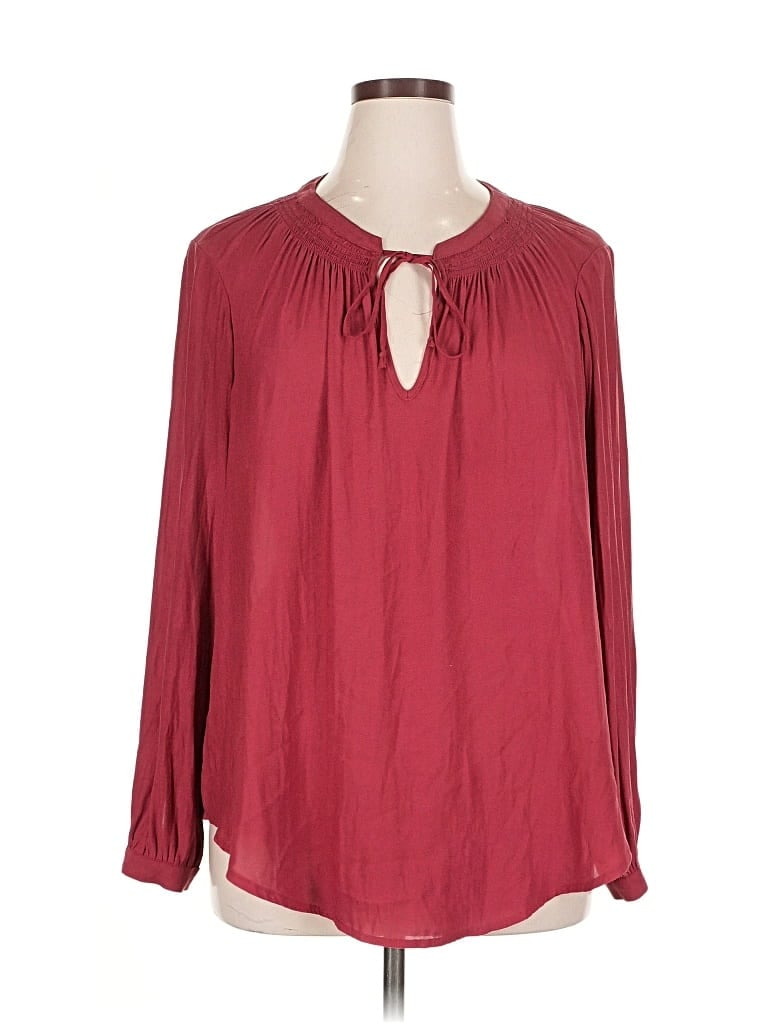Pre-owned Torrid Long Sleeve Blouse In Burgundy