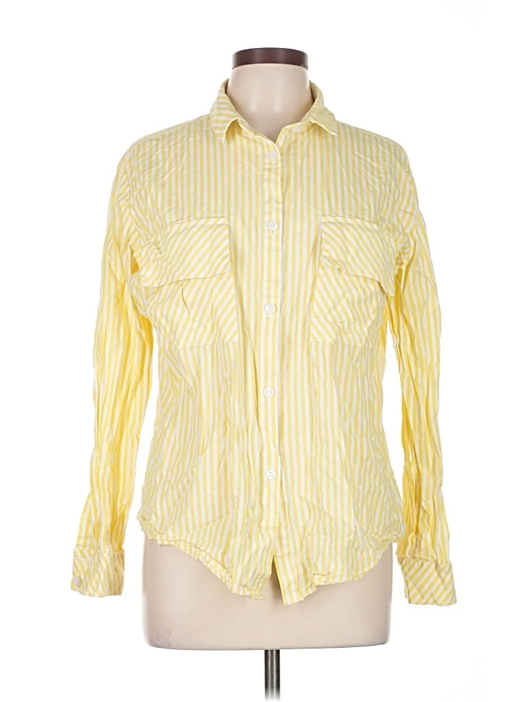 Pre-owned Assorted Brands Long Sleeve Button Down Shirt In Yellow
