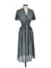 Max Studio 100% Polyester Print Blue Casual Dress Size S - photo 1