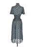 Max Studio 100% Polyester Print Blue Casual Dress Size S - photo 2