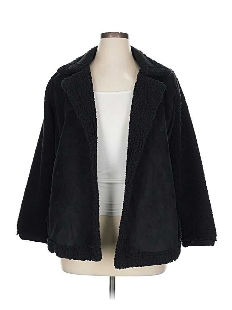 Pre-owned Caslon Faux Fur Jacket In Black