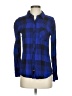 Rails 100% Rayon Plaid Blue Long Sleeve Button-Down Shirt Size XS - photo 1